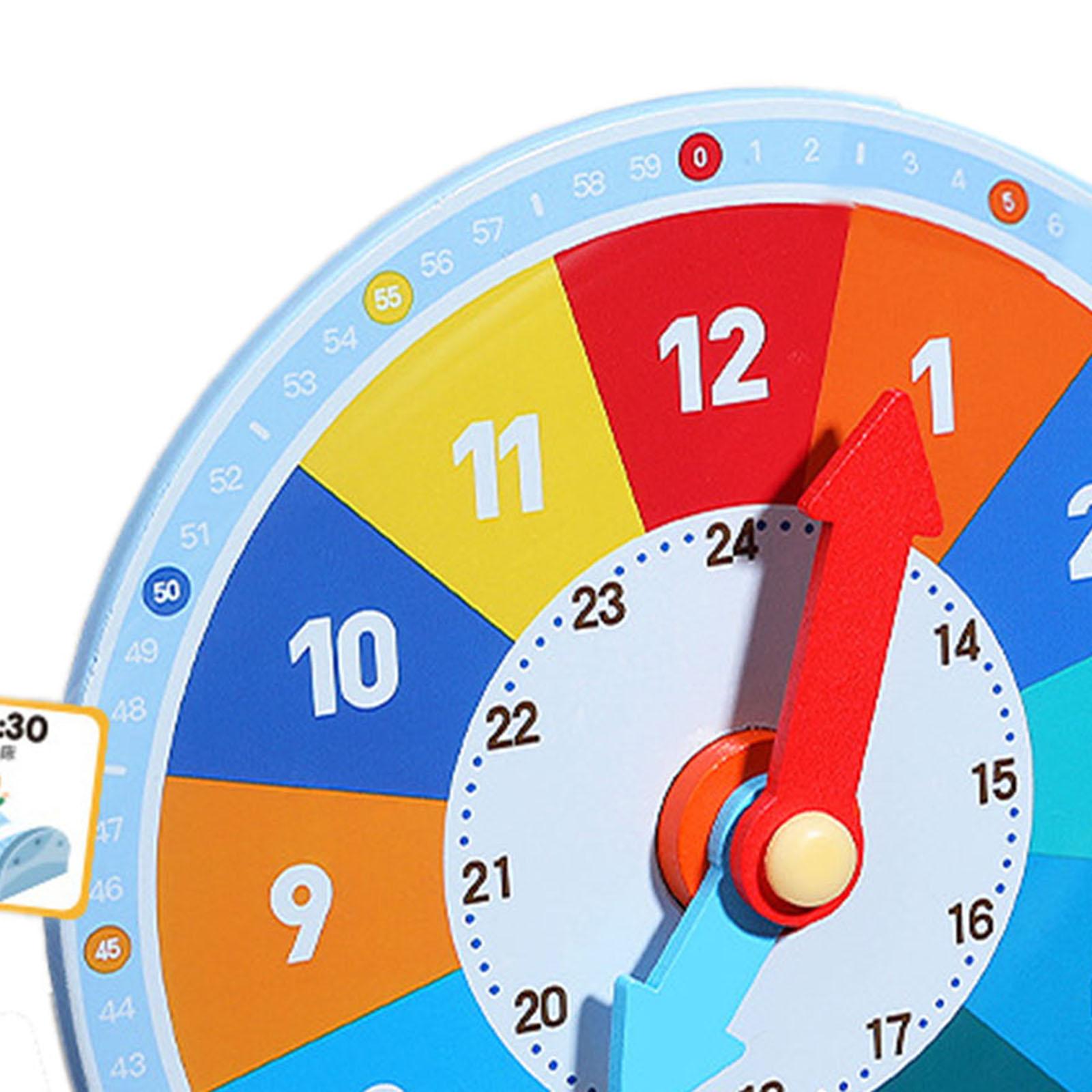 Kids Education Number - นาฬิกาไม้เพื่อการศึกษา ของเล่นเสริมการเรียนรู้สำหรับเด็ก นาฬิกาแบบเข็มพร้อมการ์ด 25 ใบ ช่วยให้เด็กเรียนรู้เรื่องเวลาและตัวเลข