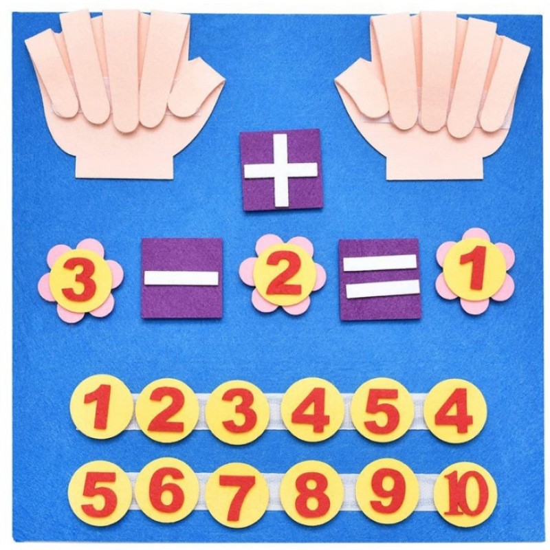 Kids Education Number - ของเล่นนับเลขแบบนิ้วมือ ทำจากผ้าสักหลาด สำหรับการเรียนรู้แบบมอนเตสซอรี่ ของขวัญสำหรับเด็กชายและเด็กหญิงในงานวันเกิด