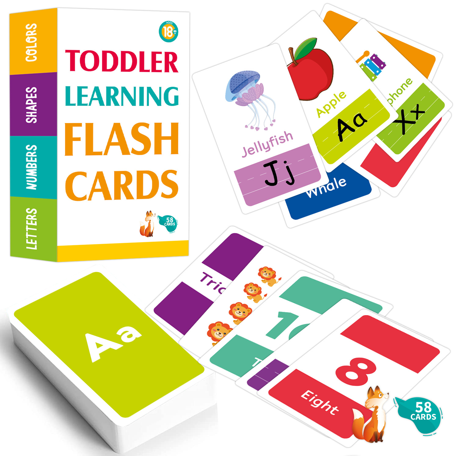 58PCS ABC ตัวอักษร Flashcards  - Abc Kids Early Education บทวิจารณ์และราคา